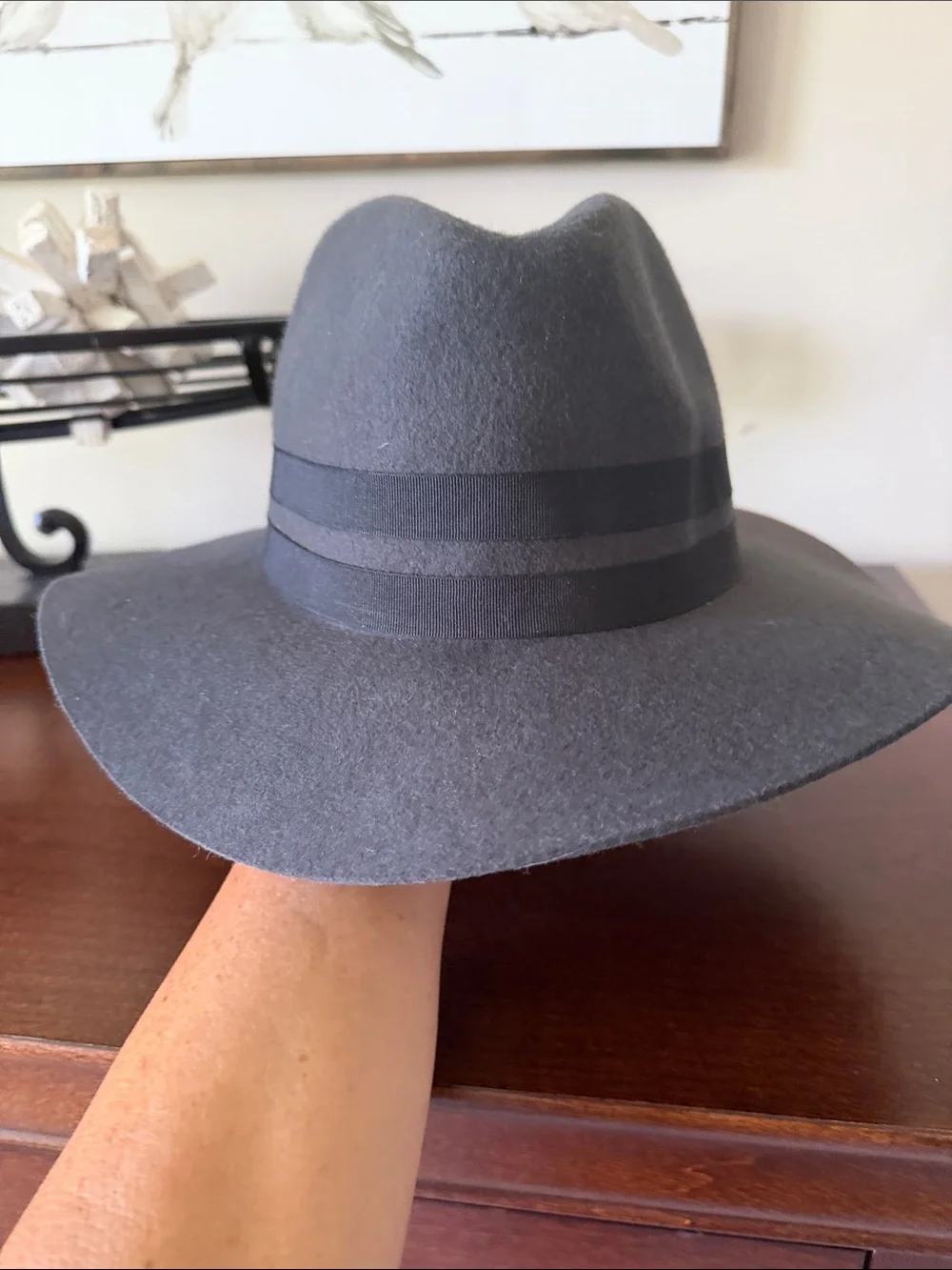 Nordstrom Gray and Black Felt Fedora